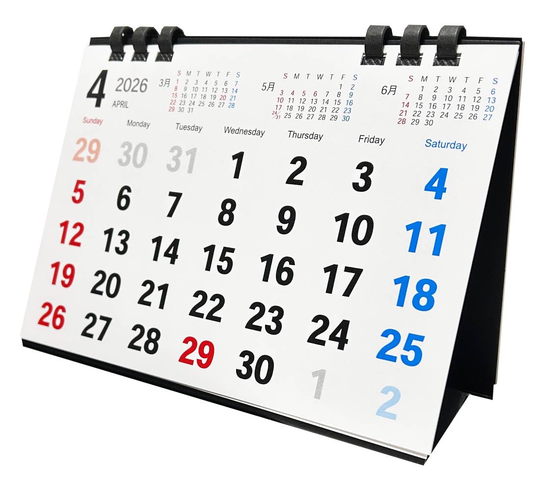 Amazon | 2026年4月〜2027年3月 エコ卓上カレンダー SIMPLE IS BEST